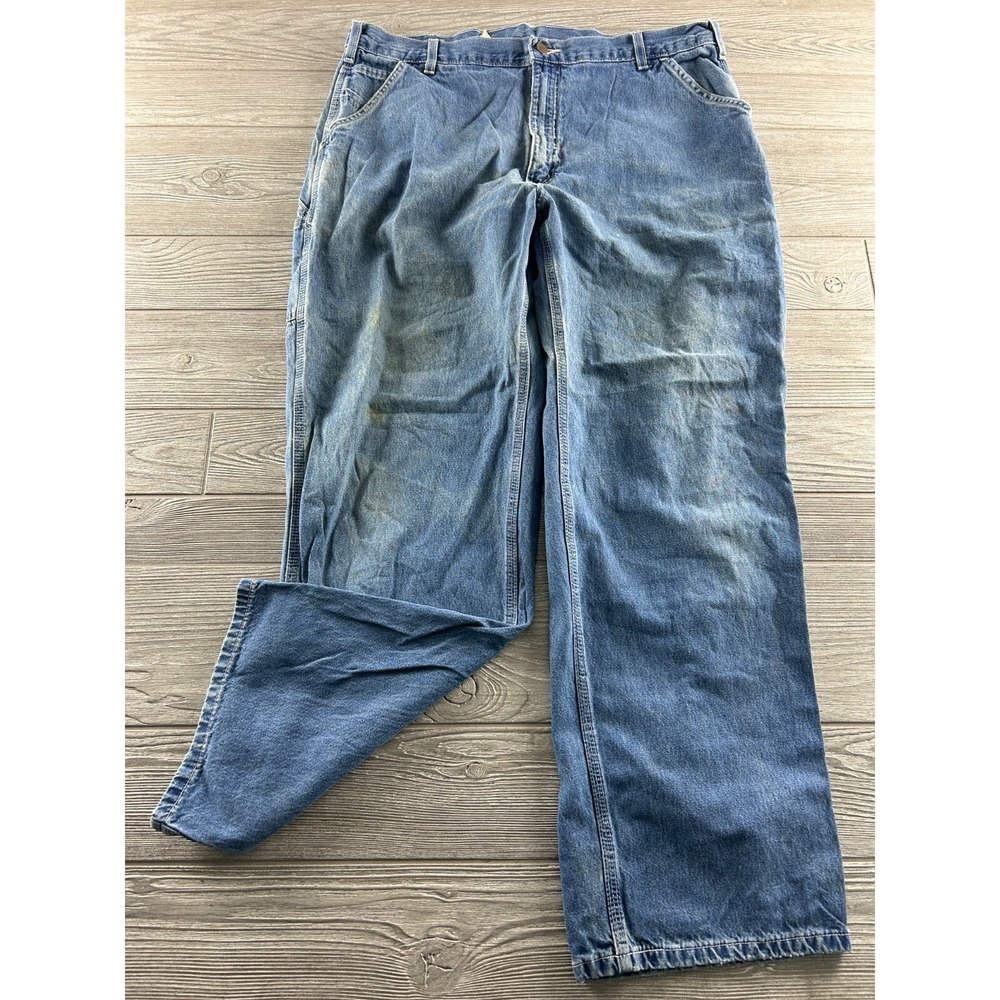 Carhartt Mens Loose Original Fit Work Dungaree Jeans B13-DST Blue 40x32